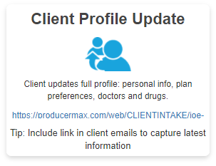 ProducerMAX - Client Profile